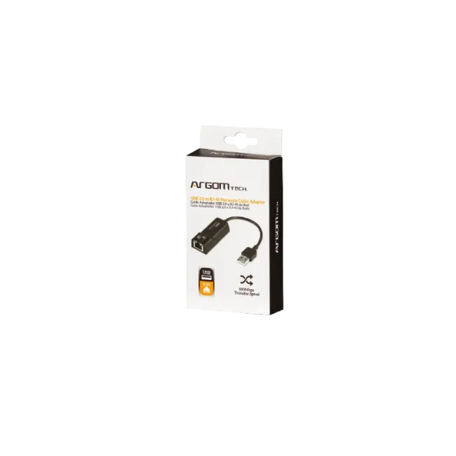 Cable Adaptador Argom ARG-CB-0045 USB 2.0 a RJ45 100 MB/S 15cm