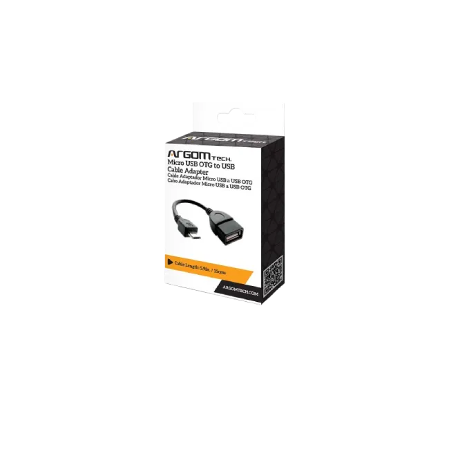 Cable Adaptador Argom ARG-CB-0051 Micro USB Macho A OTG USB Hembra 15cm