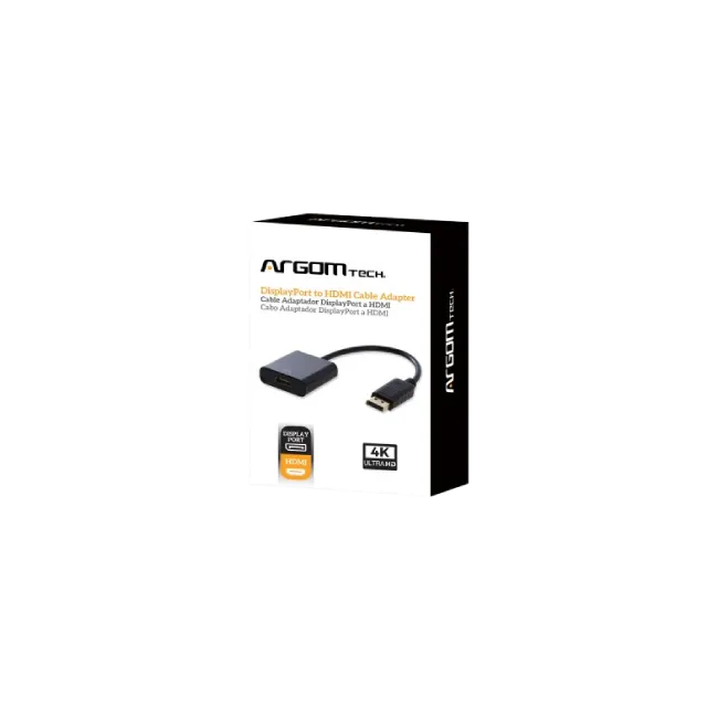 Cable Adaptador Argom ARG-CB-0059 DisplayPort Macho a HDMI Hembra 4K Ultra HD 15cm