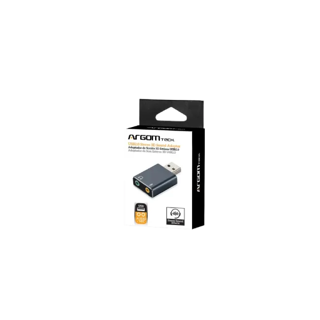 Adaptador Argom USB a Stereo Output Y Mono Mic