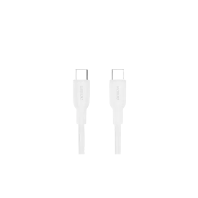 Cable Cargador Argom ARG-CB-0070WT 1.8 Metros 65W Tipo C a Tipo C Silicona Color Blanco