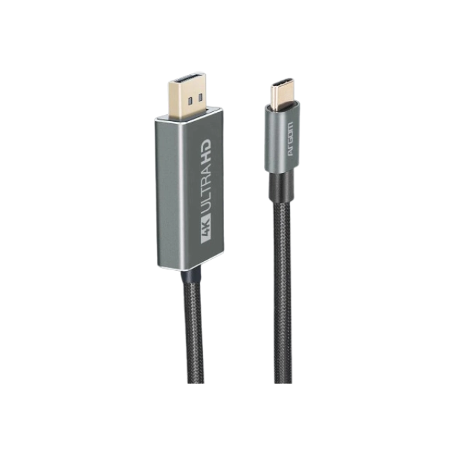 CABLE ARGOM TIPO C A DISPLAYPORT 4K 30HZ DE NAILON TRENZADO DE 1.8M/6FT