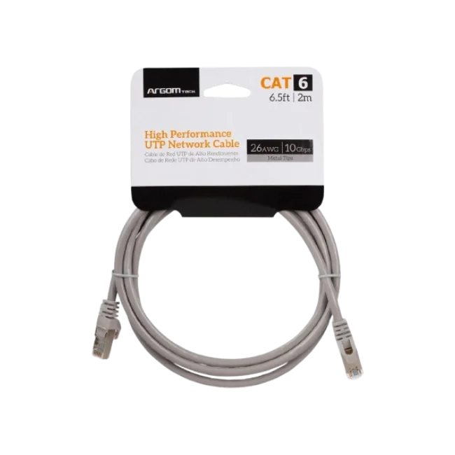 Cable de Red  ARGOM CAT6 6.5F/ 2M METAL TIPS GREY