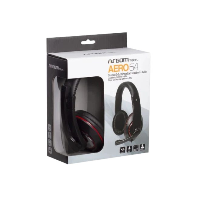 Audífono Aereo Estéreo 64 conector plug 3.5" con Micrófono y Control de Volumen