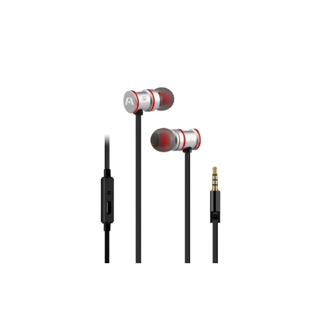 Auriculares Argom ARG-HS-0628SL Ultimate Sound Klass Magnetico Cable Plano Con Microfono Color Plateado
