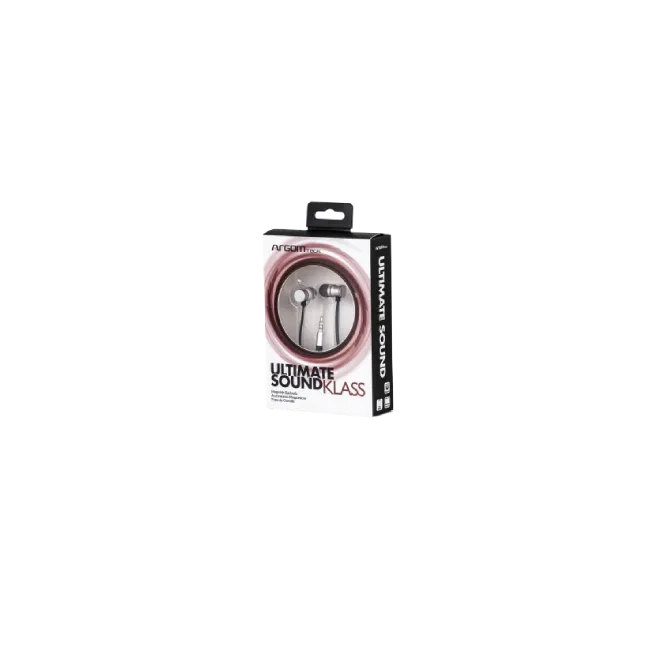 Auriculares Argom ARG-HS-0628SL Ultimate Sound Klass Magnetico Cable Plano Con Microfono Color Plateado