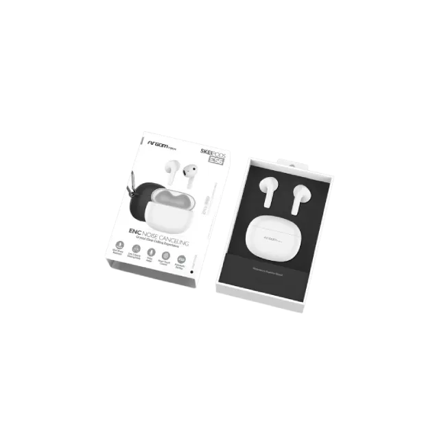 Auriculares Argom ARG-HS-5056BK SkeiPodsE56 Con Cancelacion de Ruido IPx4 Resistente al Agua Smart Touch Control-1