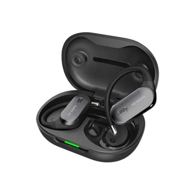 ARGOM SKEIPODS E90 - AUDIFONOS CON IA ENC, DISEÑO OPEN-EAR COLOR NEGRO