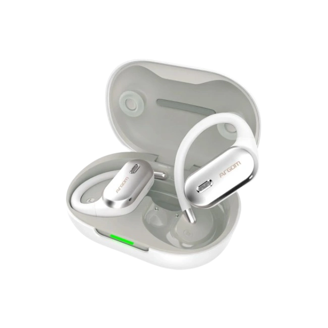 ARGOM SKEIPODS E90 - AUDIFONOS CON IA ENC, DISEÑO OPEN-EAR COLOR BLANCO