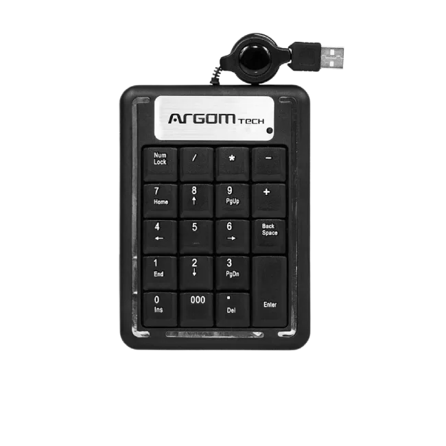 Teclado Numerico Argom ARG-KB-1076 Retractil USB 19 Teclas