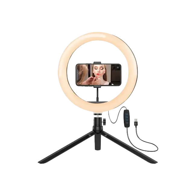 Anillo de Luz Argom ARG-LP-9315BK Spotlight 9315 de 8" con Mini Tripode-1