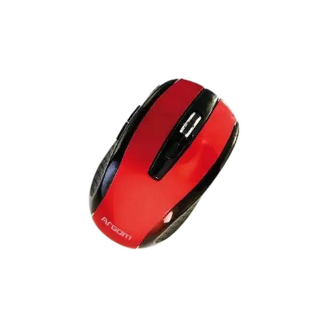 Mouse Argom ARG-MS-0032R Inalambrico 1600 DPI 2.4GHz 6 Botones Color Negro con Rojo
