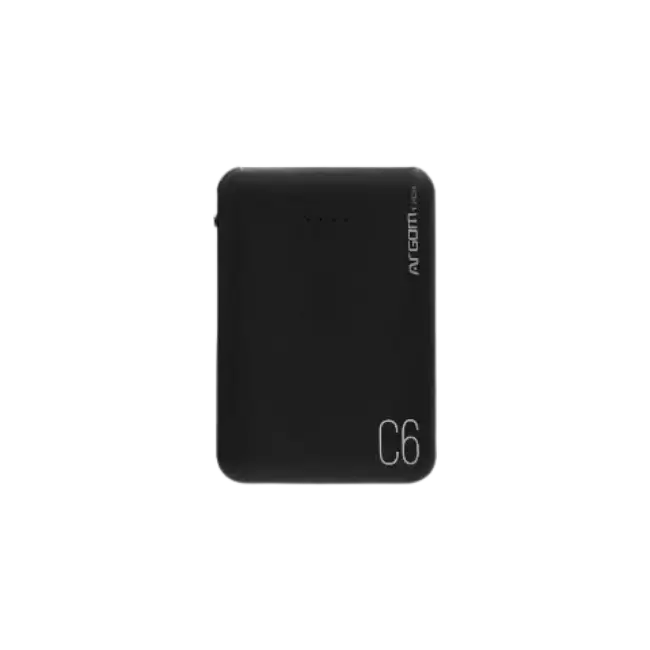 Cargador Portatil Argom ARG-PB-1136BK C6 6000MAH Color Negro
