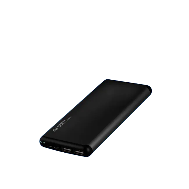 Cargador de Batería Externo S12 Delgado de Aluminio 12,000 mAh - Negro -Doble Entrada: Micro-USB / T