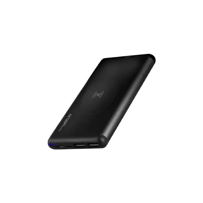 Cargador Portatil Argom ARG-PB-1155BK S12W Inalambrico 12000 MAH Color Negro