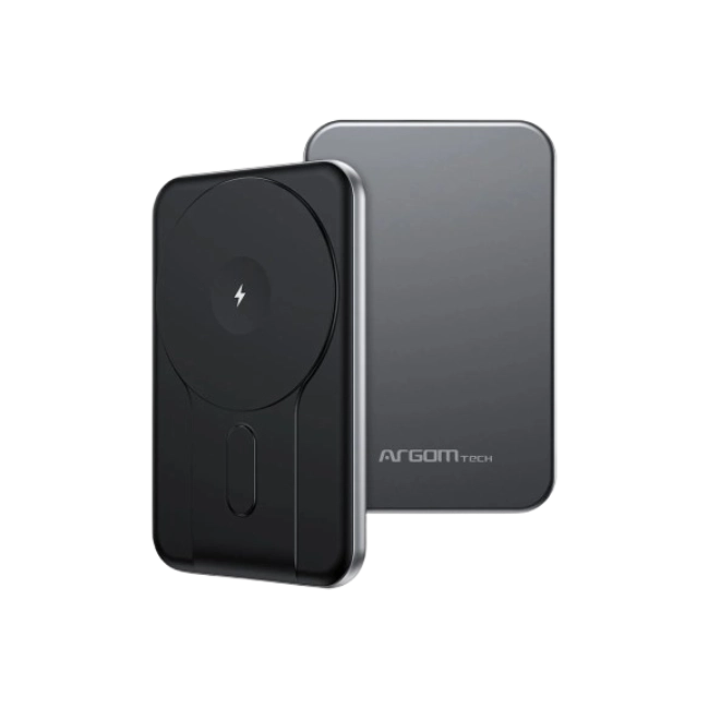 Cargador Portatil Argom ARG-PB-1160SL MS5 MagNetic Delgado de Aluminio 5000MAH Color Negro