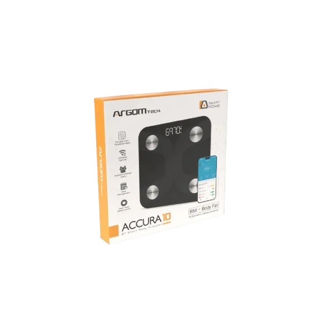 Bascula Corporal Argom ARG-SC-8210BK Inteligente Color Negro