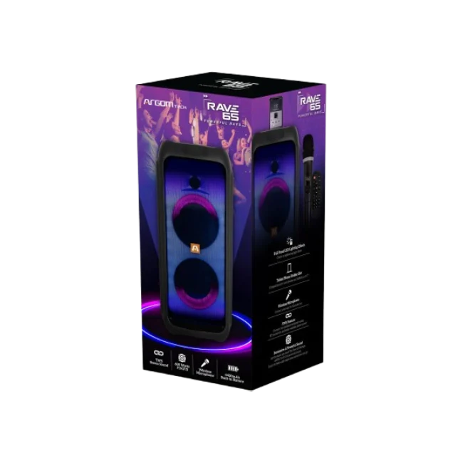 Bocina Argom ARG-SP-4065BK Rave 65 Bluetooth 600W LED Con Microfono