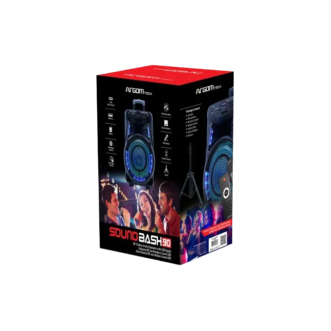 Bocina Argom ARG-SP-4090BK SoundBash 90 Bluetooth Con Microfono y Ruedas