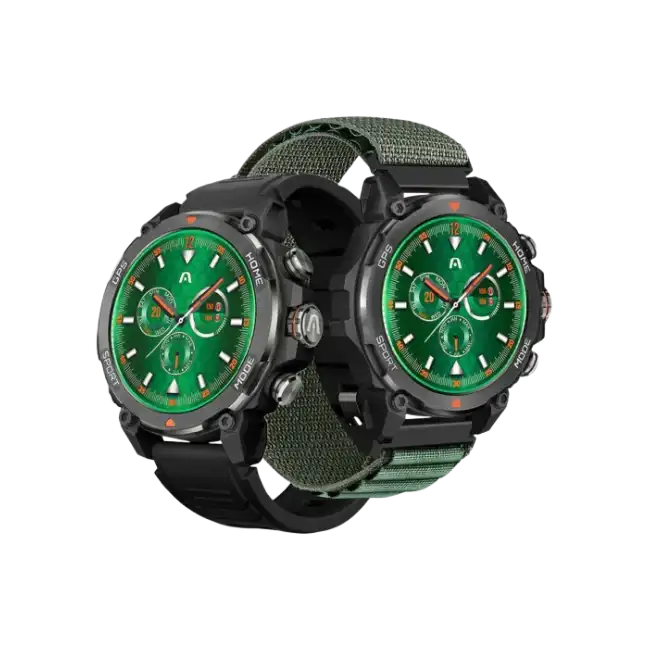 ARGOM SKEIWATCH C80 - RELOJ INTELIGENTE NEGRO CON DOS CORREAS NEGRO Y VERDE