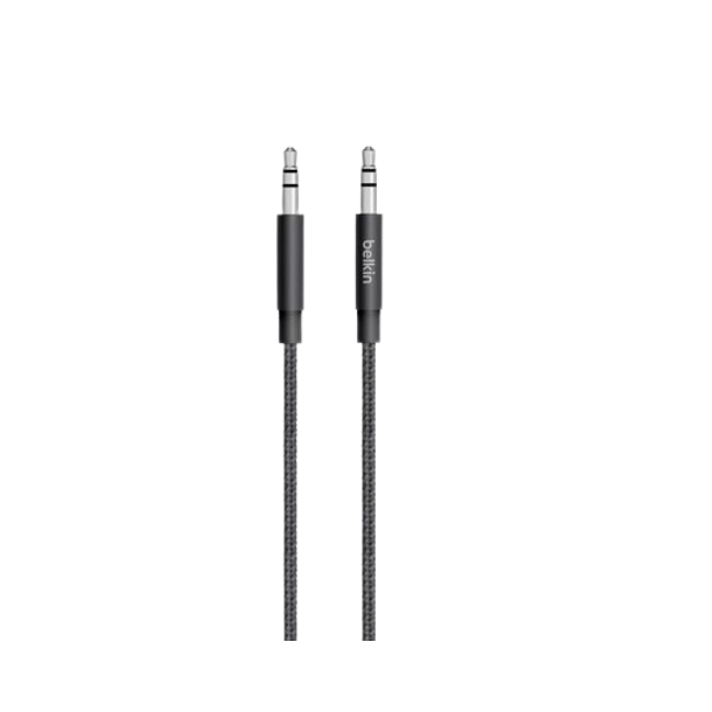 CABLE DE AUDIO AV10164BT04-BLK MIXIT PREMIUM METALLIC 4 PIES AUXILIAR PLU 3.5MM COLOR NEGRO BELKIN-1
