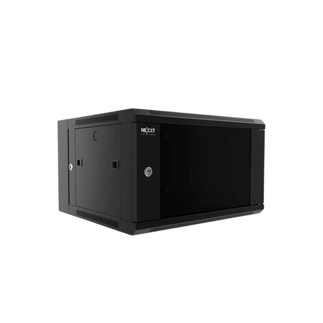 Nexxt Solutions Infrastructure - Wall mount enclosure - SPCC steel / Tempered glass - Black / RAL 9005 - 9U 600X450