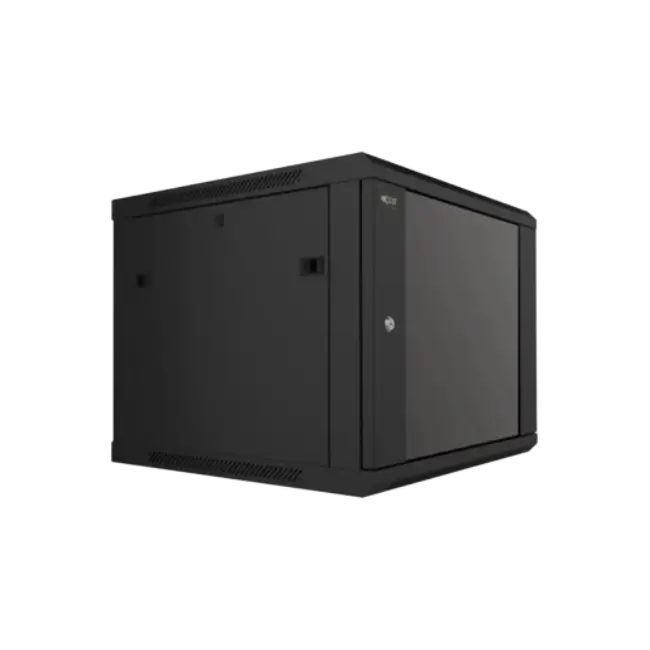 Nexxt Solutions Infrastructure - Wall mount enclosure - SPCC steel / Tempered glass - Black / RAL 9005 - 4U 600X600