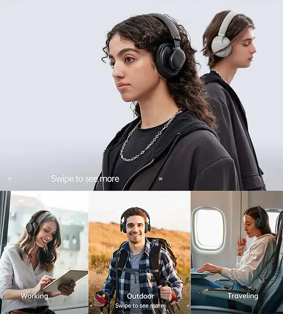Headset Bianco Inalambrico Fingertime ANC-01 BI-ANC-001BK Color Negro