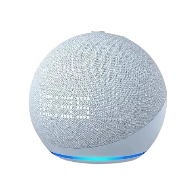Bocina Amazon Echo Dot 5ta Generación Modelo 2022 Con Reloj y Alexa Color Blanco
