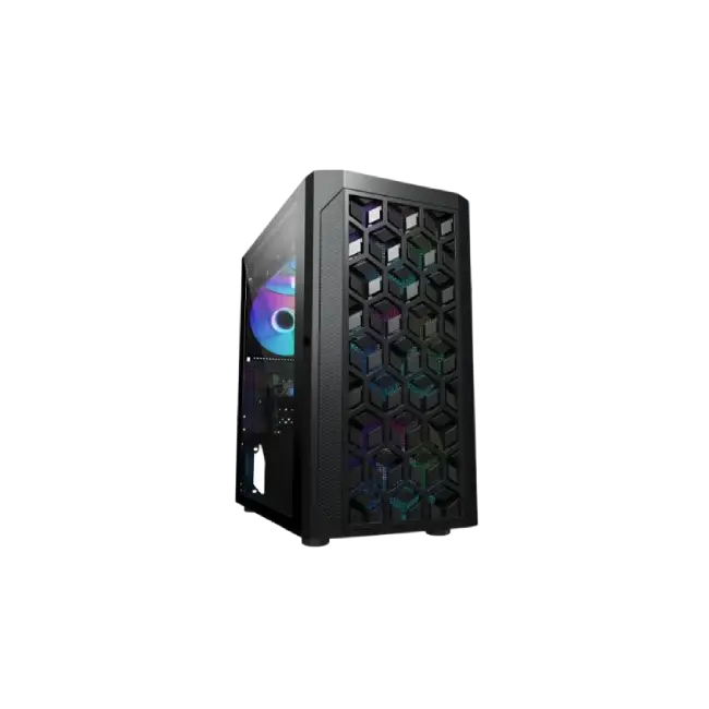 Case Gaming Eagle Warrior CG06AKRA001C Micro ATX Frontal con ABS + Mesh Hinge sin Tornillos Vidrio Templado con RGB Color Negro