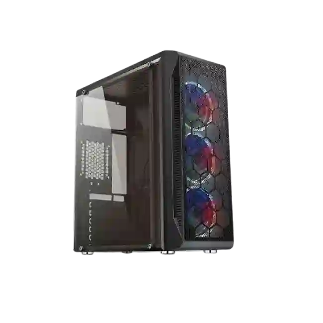 Case Gamer Eagle Warrior CG08Z3 H410 3 RGB Front Fans Vidrio Templado