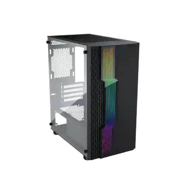 Case Gaming Eagle Warrior CG10Z7RA001C Micro ATX Frontal MESH Vidrio Templado con RGB Color Negro
