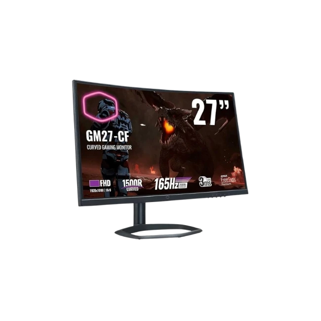Monitor 27" Cooler Master CMI-GM27-CF LED 1920X1080 165Hz 3Ms Hdmi Dp Curvo Wide Negro Freesync
