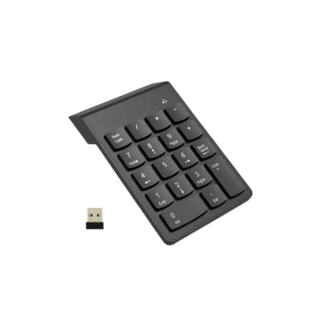 Teclado Numerico Inalambrico Steren COM-633 Con 19 Teclas Color Negro