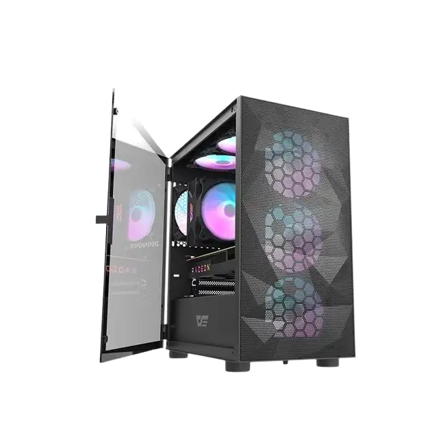 CASE DARKFLASH DLM21 MESH M-ATX MEDIA TORRE COLOR NEGRO