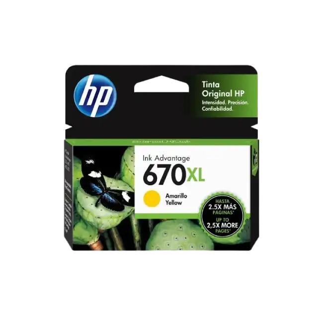 CARTUCHO DE TINTA HP CZ118AL 670XL ALTO RENDIMIENTO 750 PAGINAS COLOR AMARILLO