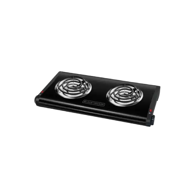 Estufa Electrica Black+Decker DB1002B 2 Hornillas 1 de 500 Watts 1 de 1000 Watts