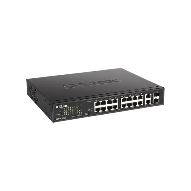 Switch no gestionado de 16 puertos con PoE+ (247W) y 2 puertos Gigabit Combo
