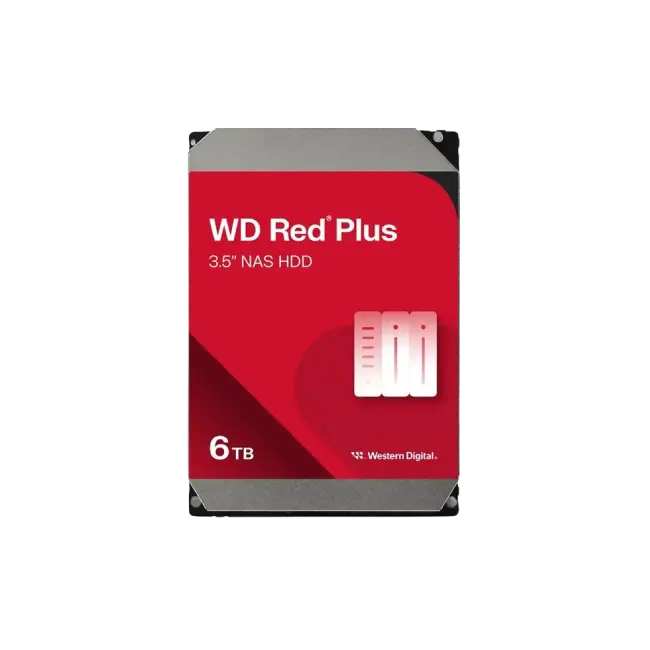 Western Digital WD Red Plus NAS Hard Drive - Internal hard drive - 10 TB - 3.5" - 5400 rpm - Serial ATA-1