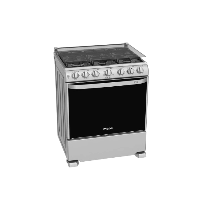 Estufa Mabe EM7657CSIS1B Gas 30" 6 Quemadores Encendido Electrico Color Plateado Mercury