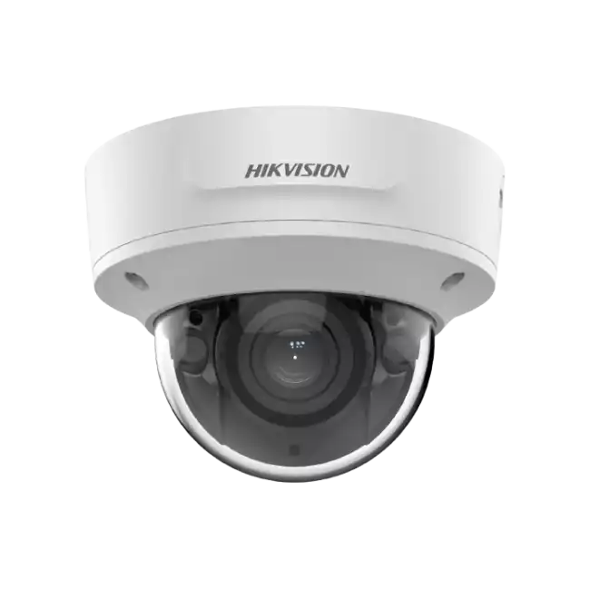 Hikvision 8MP Cámara de red tipo domo fija híbrida inteligente - Micrófono incorporado - 8MP - Exterior - H.265+ - focal fija 2,8 mm - 3840 × 2160 - DWDR - IP67 - IK08 - Micro SD