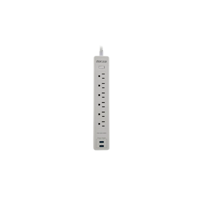 Protector de Voltaje Forza FSP-612USBW 110/220VAC 6 Tomas 2 Puertos USB Color Blanco-1