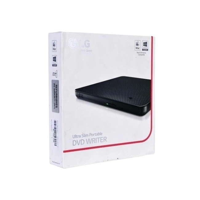 LECTORA DE DVD EXTERNA DVD+RW 8X ULTRA SLIM PORTABLE USB 2.0 LG-4