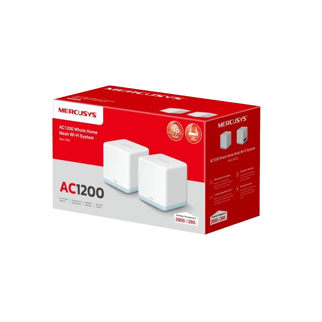 Router WiFi Mercusys H30(2-PACK)EU AC1200 Whole Mesh Halo