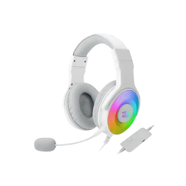 Headset Gaming Redragon Pandora H350W RGB 3.5mm Con Microfono Color Blanco