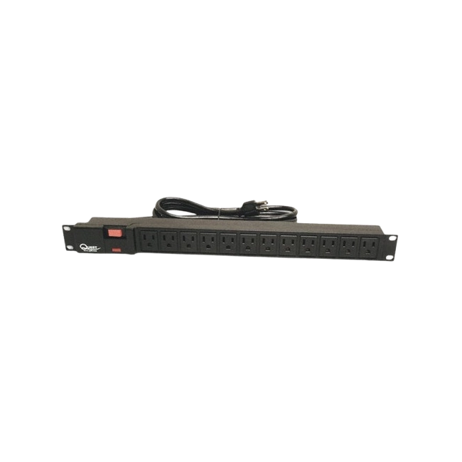 Regleta de Poder Horizontal HPS-E12P 1RMU 12 Salidas 6 Pies