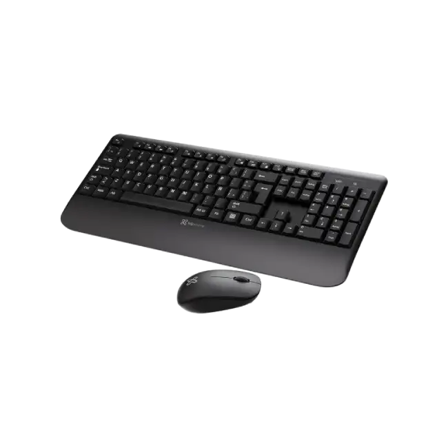 Klip Xtreme - Keyboard - Spanish - Wireless - 2.4 GHz - Black - Combo - hand rest