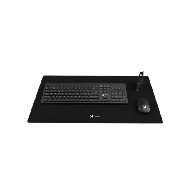 Xtech - MM Keyboard wls, mouse wls, mouse pad XL and USB 3.0 Hub Kit - Spanish - Wireless / Wired - 2.4 GHz / USB - Black - XTK-320S