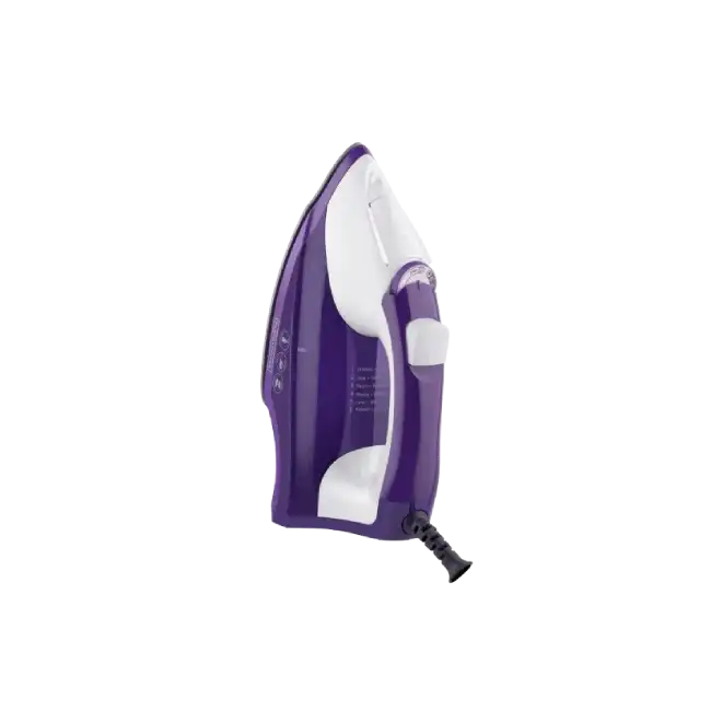 Plancha Para Ropa Black+Decker IR1840 1200 Watts Suela Ceramica GlideT Color Blanco con Morado