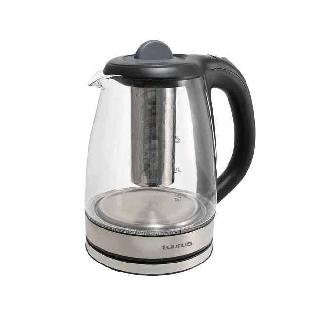 Jarrilla Electrica Taurus Wonder Con Infusor 1.8 Litros Apagado Automatico Vaso de Vidrio Indicador LED